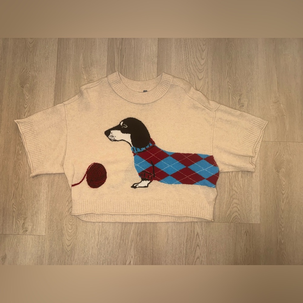 Anthropologie dachshund cashmere sweater